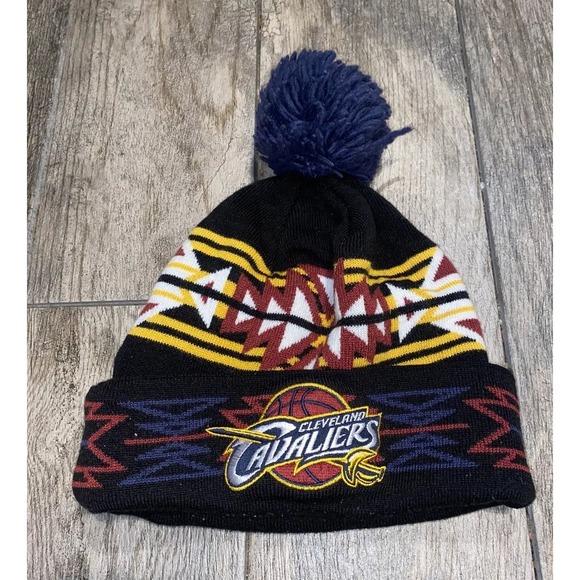 Mitchell & Ness Other - Mitchell‎ & Ness Cleveland Cavaliers Cuffed Winter Pom NBA Beanie Hat Cap Black